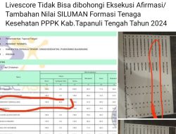 Kontroversi Perengkingan Pada Pengumuman P3K Nakes di Tapteng