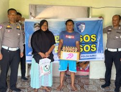 Sambut HUT Bhayangkara 79, Sat Lantas Polres Tapteng Bagikan Bantuan Sembako Kepada Korban Lakalantas
