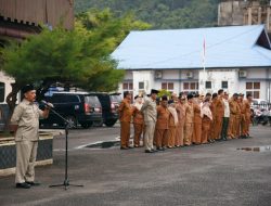 Pemkab Tapteng Gelar Apel Pagi Gabungan ASN Pejabat Eselon II Dan III
