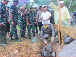 Danrem 023 KS dan Wakil Bupati Tapteng Letakkan Batu Pertama KOPDES Merah Putih