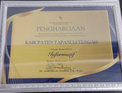 Pemkab Tapteng Raih Badan Publik Informatif di KIP Award 2025