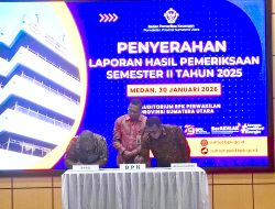 Bupati Tapteng Hadiri Penyerahan Laporan Hasil Pemeriksaan BPK Semester II Tahun 2025