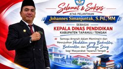 Johannes Simanjuntak Dilantik Jadi Kadisdik Tapanuli Tengah