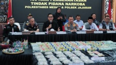 100 Hari Kerja Kapolrestabes Medan, 526 Kasus Narkoba Diungkap dan 718 Tersangka Diamankan