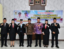 Bupati Tapteng Lantik 5 Pejabat Tinggi Pratama Jadilah Motor Penggerak Pembangunan