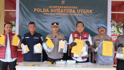 Polres Tapanuli Tengah Amankan 10 Tersangka dan Sita Ratusan Gram Sabu-Sabu