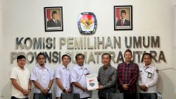 Sambangi KPU, Pengurus DPD Partai Garuda Sumut Serahkan SK Kepengurusan Baru