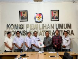 Sambangi KPU, Pengurus DPD Partai Garuda Sumut Serahkan SK Kepengurusan Baru